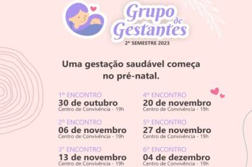 Grupo de gestantes inicia dia 30 de outubro