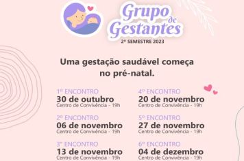 Grupo de gestantes inicia dia 30 de outubro