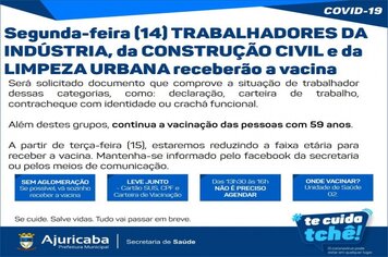 Trabalhadores da Industria, Construção Civil e Limpeza Urbana recebem vacina