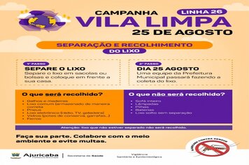 Campanha Vila Limpa recolherá materiais na Linha 26
