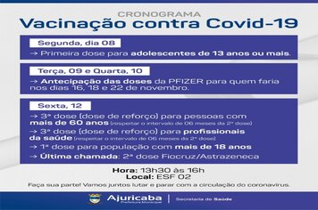 CRONOGRAMA DE VACINAÇÃO CONTRA COVID-19