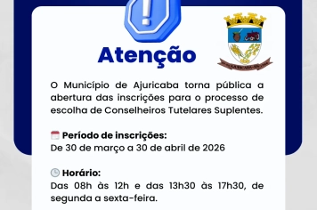 Município abre inscrições para Conselheiros Tutelares Suplentes
