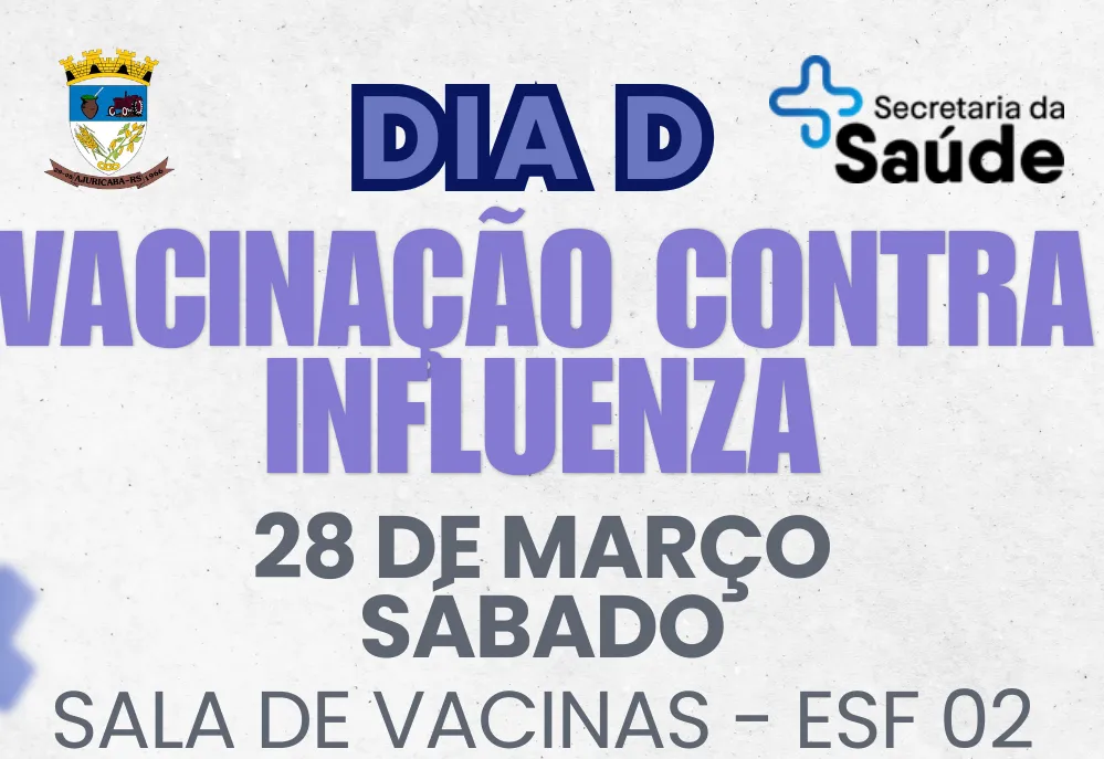 Secretaria de Saúde realiza Dia D de vacinação contra a gripe neste sábado