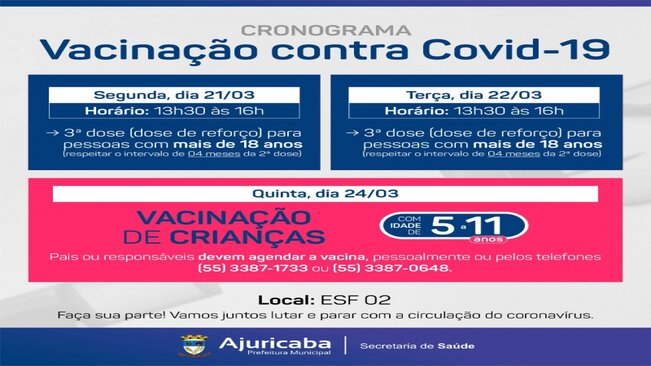 Agende-se para fazer a vacina