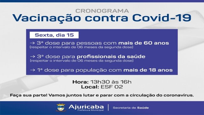 Cronograma da vacinação contra COVID-19