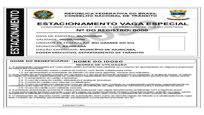 Aumenta prazo de validade de carteira de estacionamento para idosos