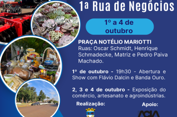1ª Rua de Negócios movimentará o Município na próxima semana
