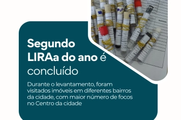 Vigilância conclui o segundo LIRAa do ano