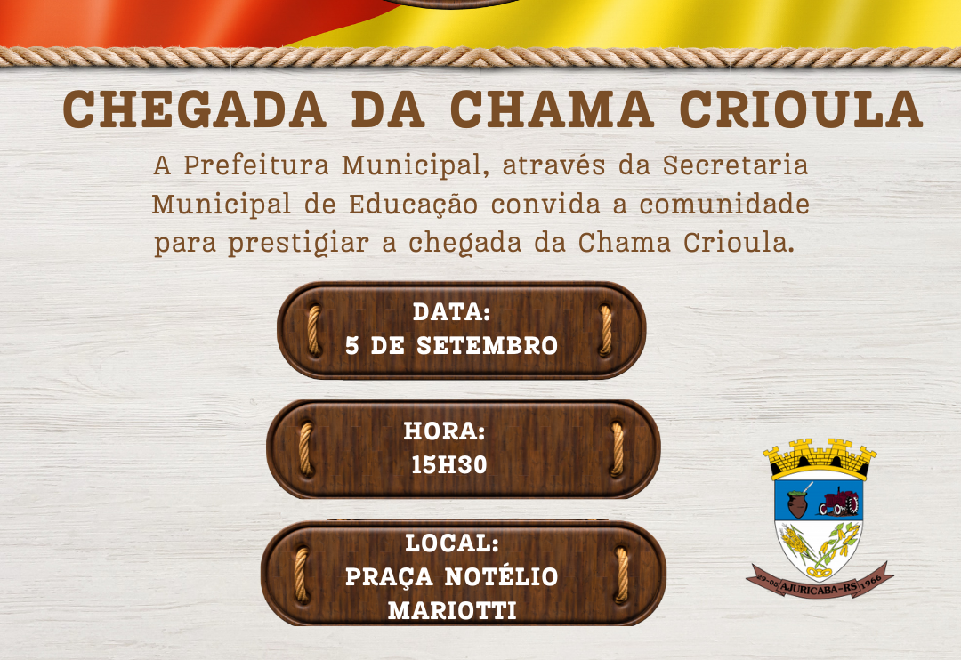 Solenidade da Chegada da Chama Crioula será realizada no dia 5 de setembro