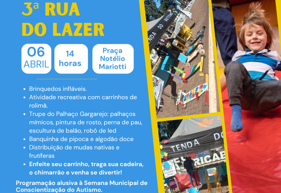 3ª edição da Rua do Lazer acontece no domingo